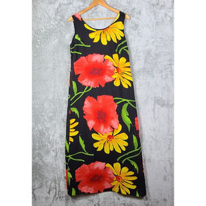 Gabrielle Floral Tie Back Sleeveless Dress Hawaiian Vacation Resortwear Size 10